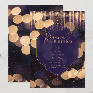 Invitation Purple Gold Éclat Étincelle Mystique Night Sweet 1