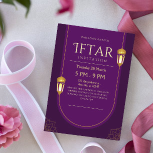 Invitation Purple Gold et Crème Ramadan Kareem Ift