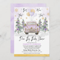 Purple Gold Floral Winter Drive Par Baby shower