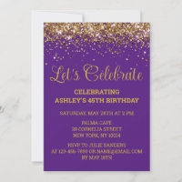 Purple Gold Parties scintillant 45e anniversaire F