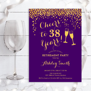 Invitation Purple Gold Retraite Party