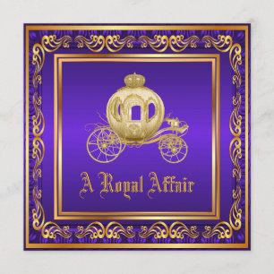 Invitation Purple Gold Royal Anniversaire Douche Corporate Pa