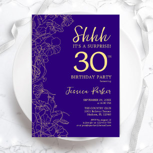 Invitation Purple Gold Surprise 30e anniversaire