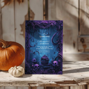 Invitation Purple gothique Éffrayant UN Anniversaire