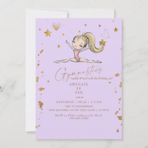 Invitation Purple Gymnastique Tumble & Twirl Anniversaire