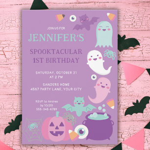 INVITATION PURPLE HALLOWEEN SPOOKTACULAR ANNIVERSAIRE
