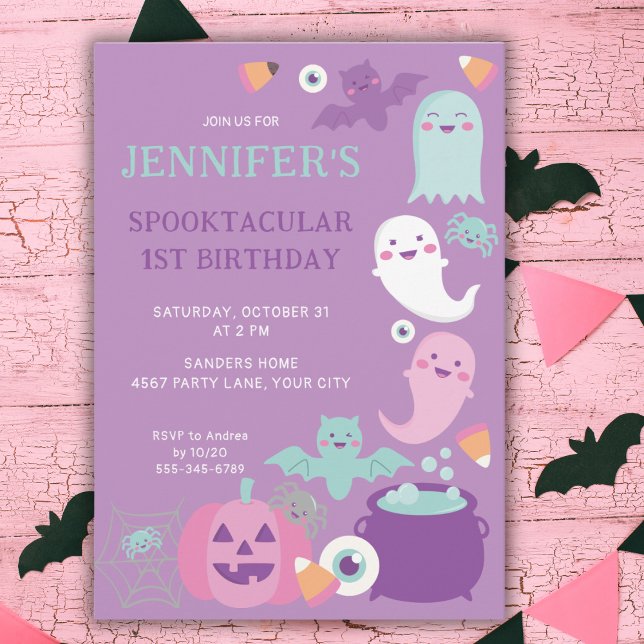 INVITATION PURPLE HALLOWEEN SPOOKTACULAR ANNIVERSAIRE (Créateur téléchargé)