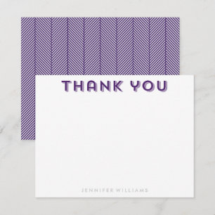 Invitation Purple Herringbone Merci Notes
