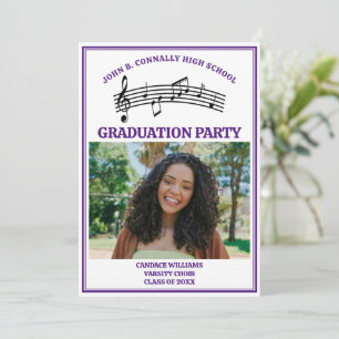 Invitation Purple High School Choir Photo Graduation Party