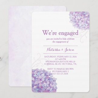Invitation Purple Hydrangeas Mariage