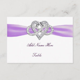Invitation Purple Infinity Heart Mariage Table Place Card