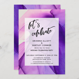 Invitation Purple Inks Fêtons La Réception De Mariage