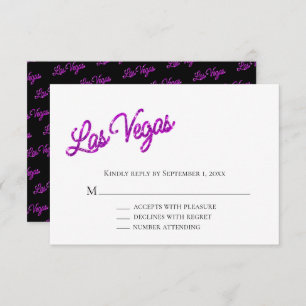 Invitation Purple Las Vegas Étincelles Mariage RSVP