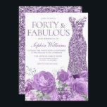 Invitation Purple Lavender Gown Floral 40e fête d'anniversair<br><div class="desc">Purple Lavender Gown Floral 40th Birthday Party Invitation - 40 and Fabulous Invitation Voir la collection correspondante dans Niche et Nest Store</div>