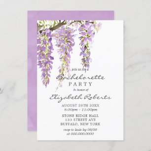 Invitation Purple Lavender Pastel Wisteria Bachelorette Party