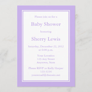 Invitation Purple Légère Personnalisée