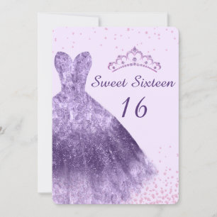 Invitation Purple Lilac Sweet 16 Robe de fête Gown 16e
