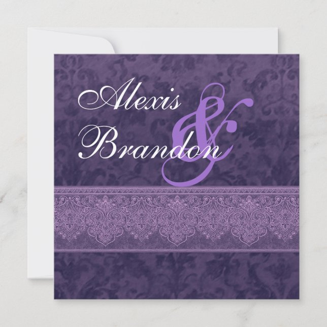 Invitation Purple Mariage damassé G400 (Devant)