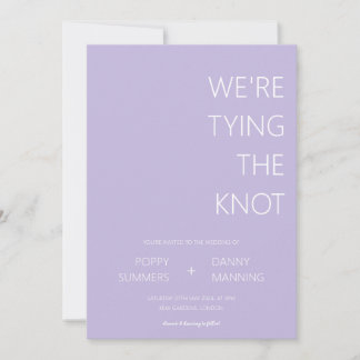Invitation Purple Minimaliste Nous Tying The Knot Mariage