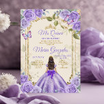 Invitation Purple Mis Quince 15 Anos Butterfly Gold Crown<br><div class="desc">Quinceañera Purple Butterfly Gold Crown Invitation Mis Quince 15 Anos,  16e anniversaire, </div>