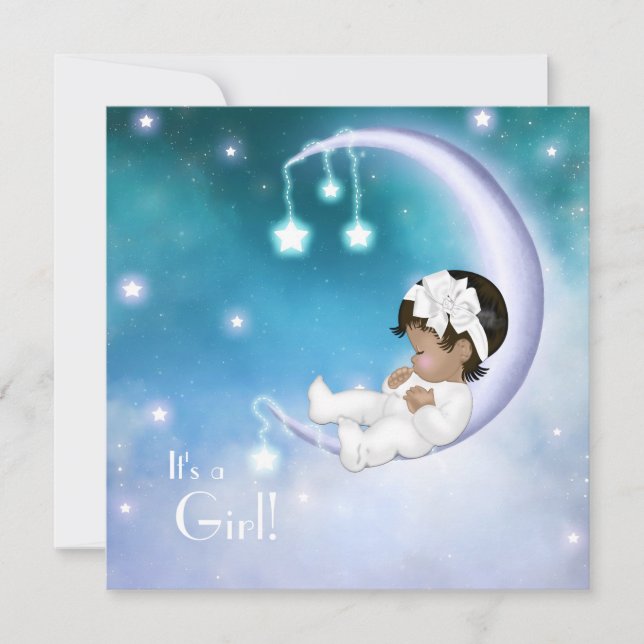 Invitation Purple Moon Ethnique Baby Girl Douche (Devant)