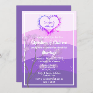 Invitation Purple Mountains Majesty Mariage simple Inviter