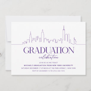 Invitation Purple New York Graduation Party