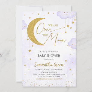 Invitation Purple Nous sommes au-dessus du Baby shower de la 