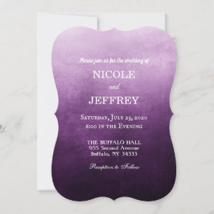 Invitation Purple Ombre Élégant Mariage Personnalisé Invitati