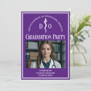 Invitation Purple Ostéopathie Médicale de l'école fête de gra