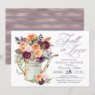Invitation Purple Pêche Florale Automne nuptiale de douche In