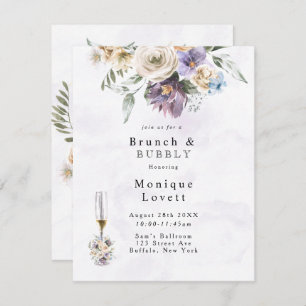 Invitation Purple Peony Fleurs sauvages Brunch et Bubbly