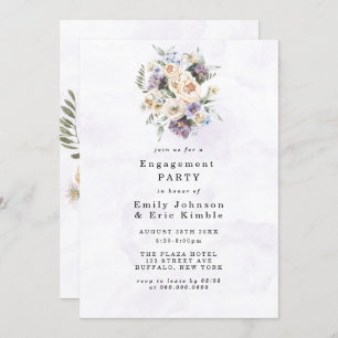 Invitation Purple Peony Fleurs sauvages Russe Engagement Part