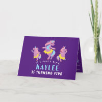 Purple Pink Dancing Unicorn Enfants Photo Annivers