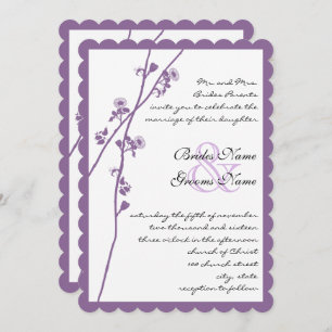 Invitation Purple Plum Wild Flower Branche Mariage invite