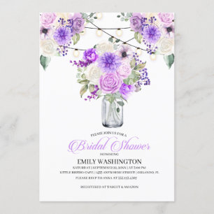 Invitation Purple Printemps Floral Vase Bridal Show Invitatio