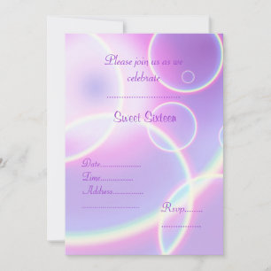 INVITATION PURPLE RAINBOLE CERCLE L'INVITATION DU SWEET SIXTE