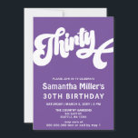 Invitation Purple Retro Super Photo 30th Birthday Party<br><div class="desc">Purple Retro Super Photo 30th Birthday Party Invitation</div>