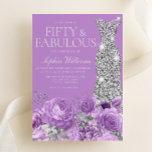 Invitation Purple & Silver Cinquante et fabuleux 50e annivers<br><div class="desc">Purple & Silver Cinquante et fabuleux 50e anniversaire Invitation de fête - 50 et Fabulous Invitation Voir la collection correspondante dans Niche et Nest Store</div>