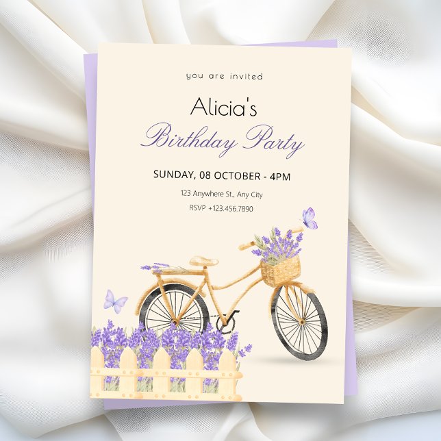 Invitation Purple spring birthday (Créateur téléchargé)