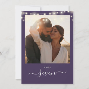Invitation Purple String Lights Numéro de la table photo