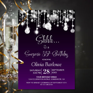 Invitation Purple Surprise 85e fête d'anniversaire