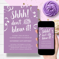 Purple Surprise Anniversaire Ne soufflez pas l'inv