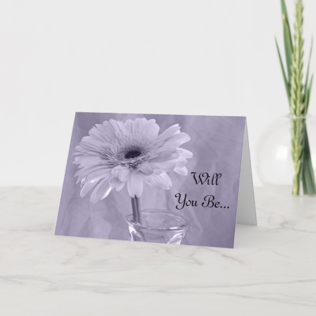 Invitation Purple Tinté Daisy Be My Bridesmaid (Devant)