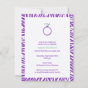 Invitation Purple Zebra Bachelorette Party Appartement Invita
