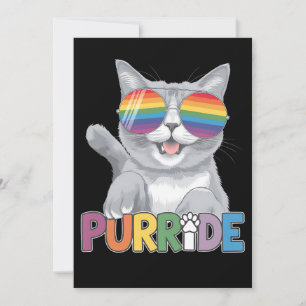 Invitation Purride Chat Lunettes de soleil Gay pride Rainbow