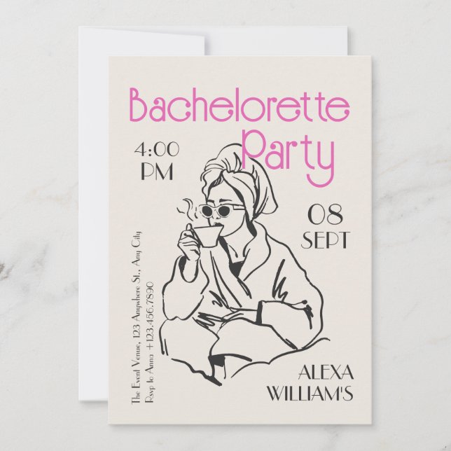 Invitation Pyjama de Bachelorette (Devant)