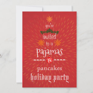 Invitation Pyjama de Noël et Crêpes Fête de Famille
