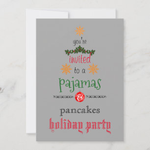 Invitation Pyjama de Noël et Crêpes Fête en Famille