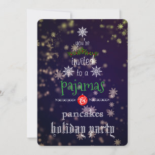 Invitation Pyjama de Noël et Crêpes Fête en famille